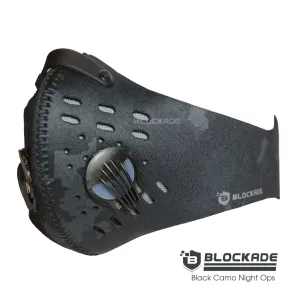 Black Camo Face Mask with replaceable KN95 filter  - Free Shipping - In Stock