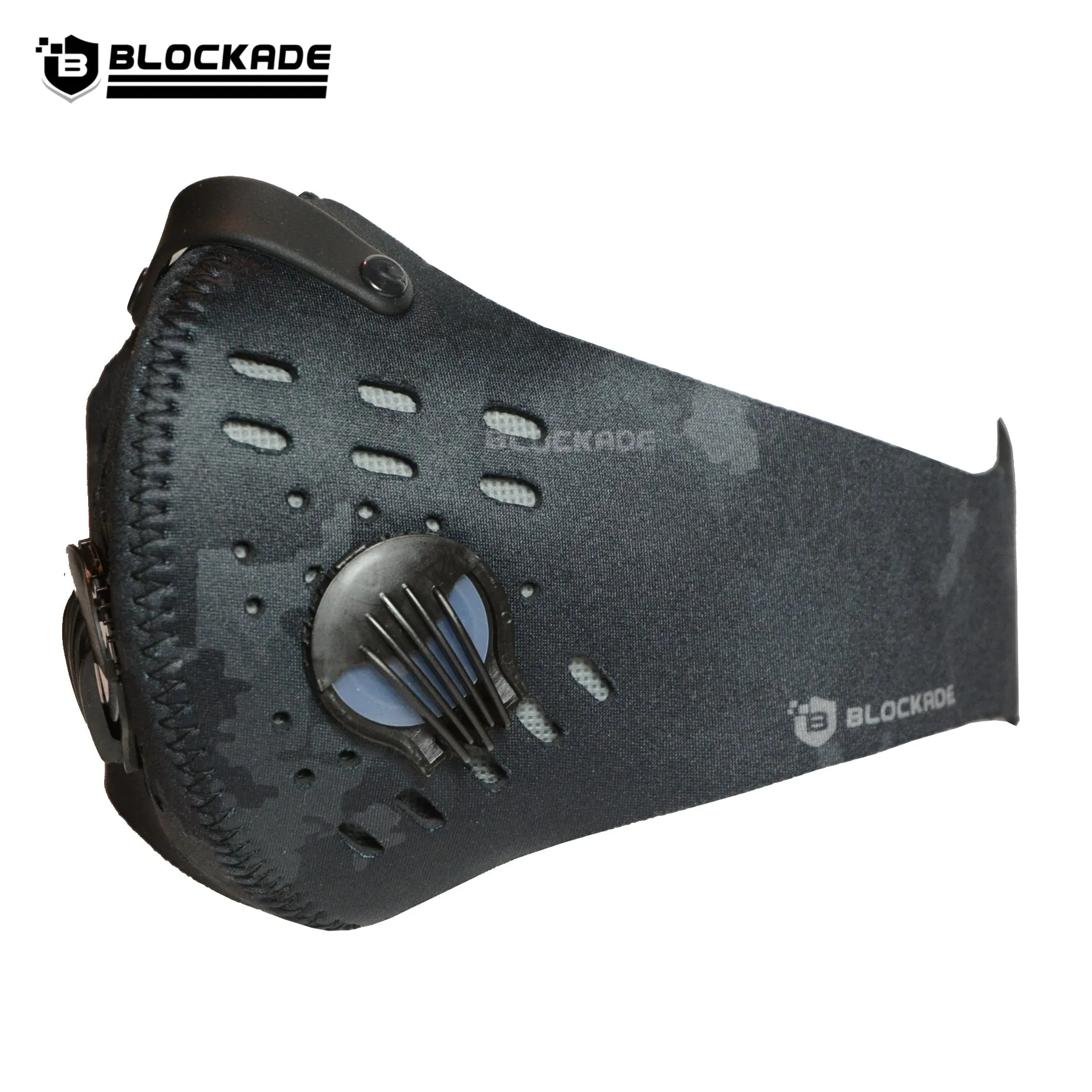 Black Camo Face Mask with replaceable KN95 filter  - Free Shipping - In Stock