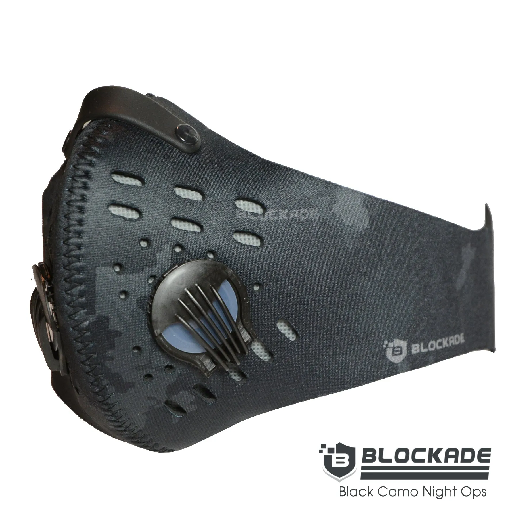 Black Camo Face Mask with replaceable KN95 filter  - Free Shipping - In Stock