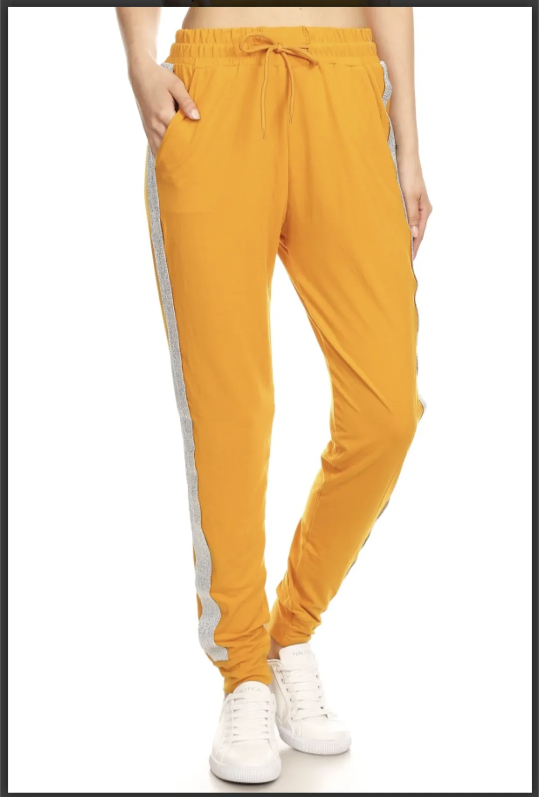 Black Joggers with Side Stripe