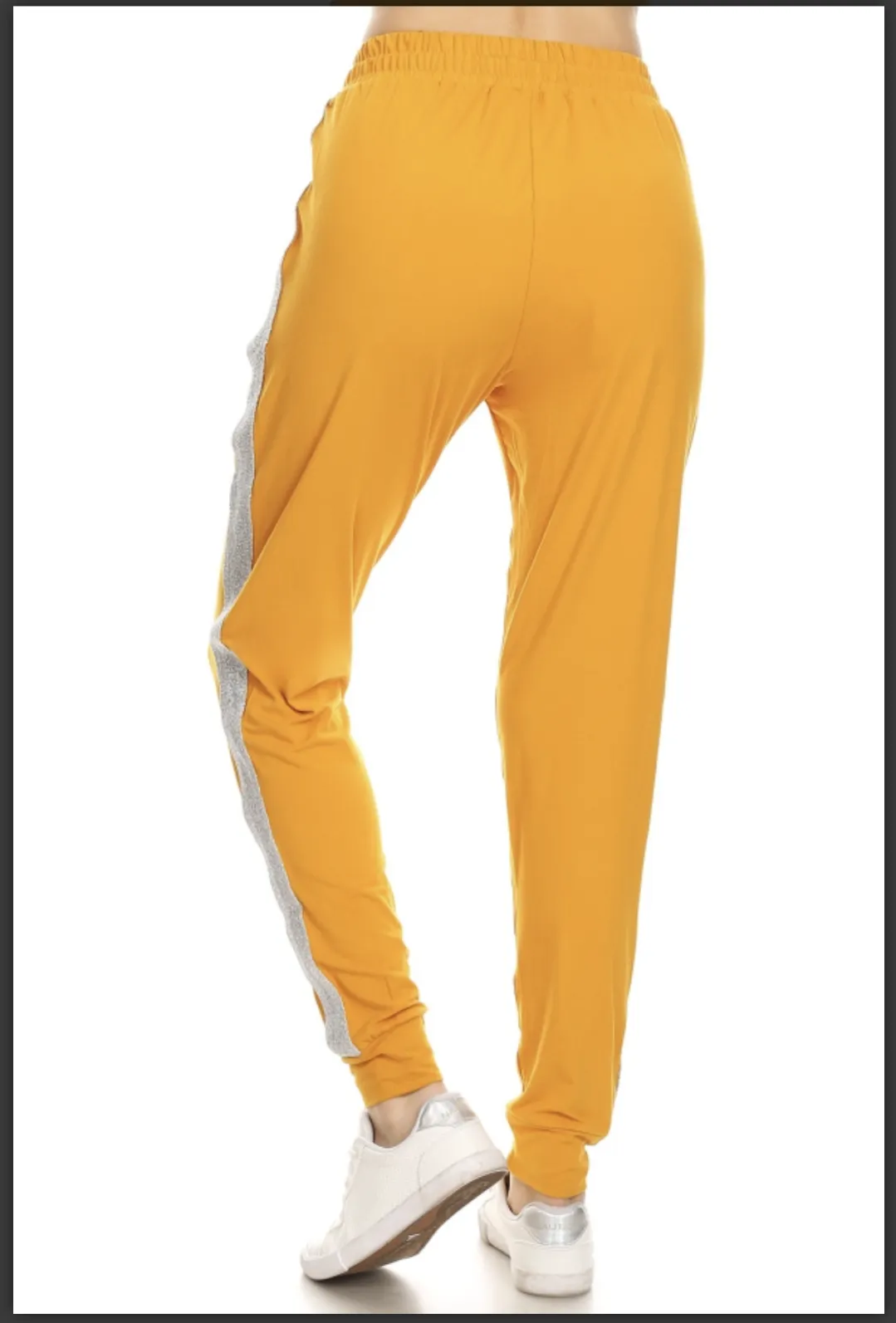 Black Joggers with Side Stripe