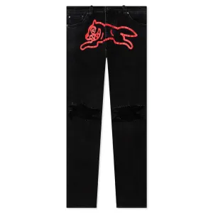 Black Running Dog Jeans - Black