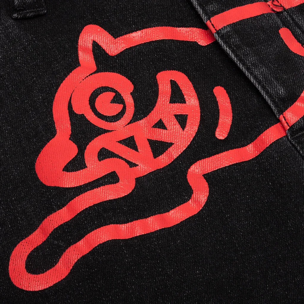 Black Running Dog Jeans - Black