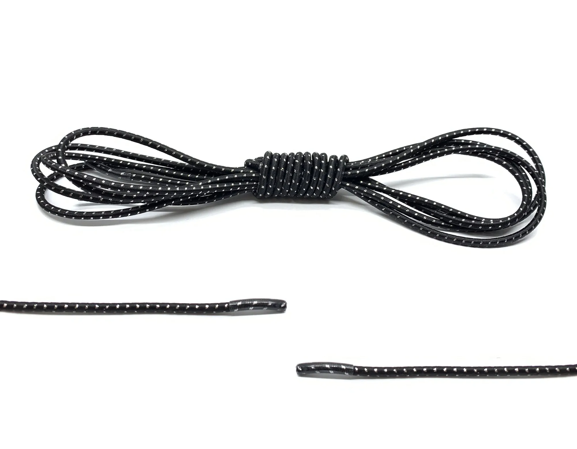 Black / Silver Elastic Laces
