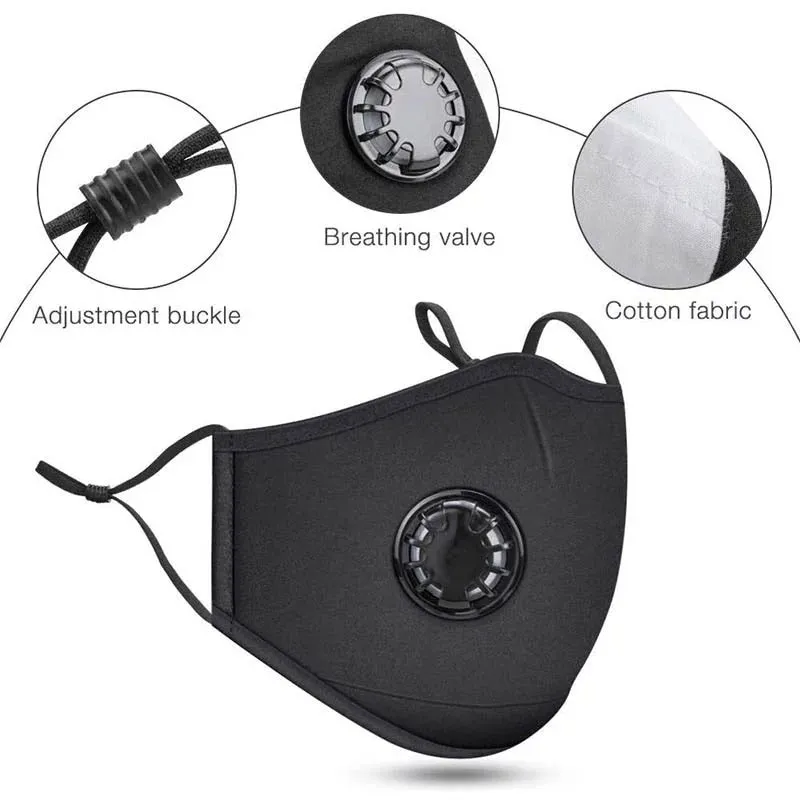 BLACK WASHABLE MASK   10 FILTERS PM 2.5
