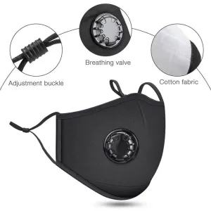 BLACK WASHABLE MASK   10 FILTERS PM 2.5