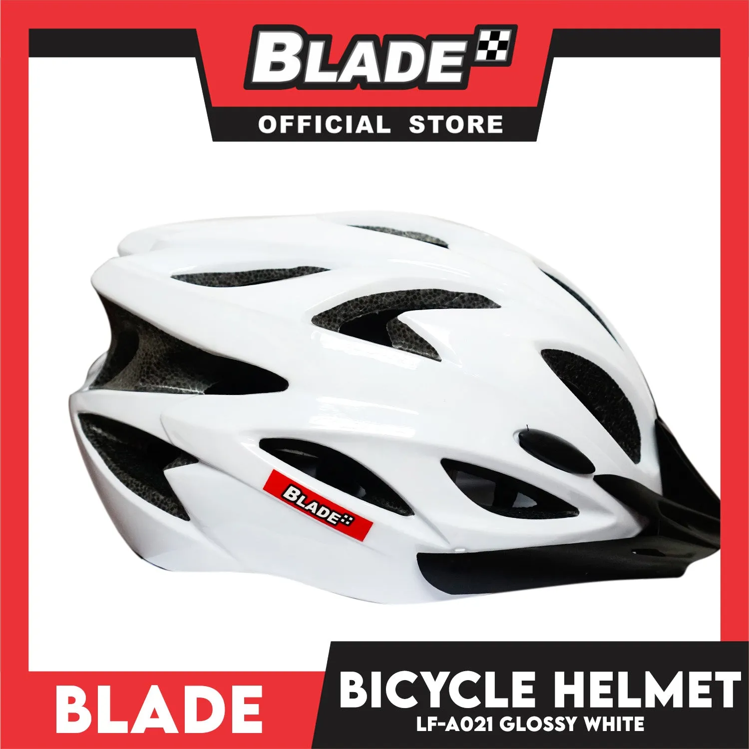 Blade Adult Cycling Bike Helmet Glossy (White/Black)  LF-A021