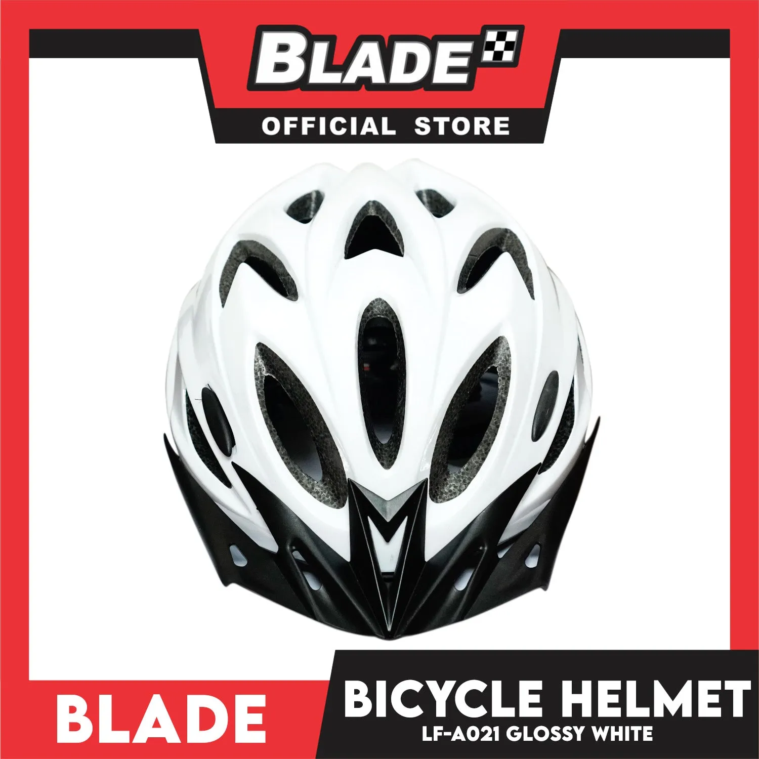 Blade Adult Cycling Bike Helmet Glossy (White/Black)  LF-A021