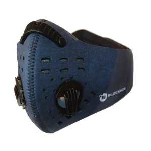 Blockade Face Masks Navy Heather 3 Stripe with replaceable KN95 filter  - Free Shipping - In Stock