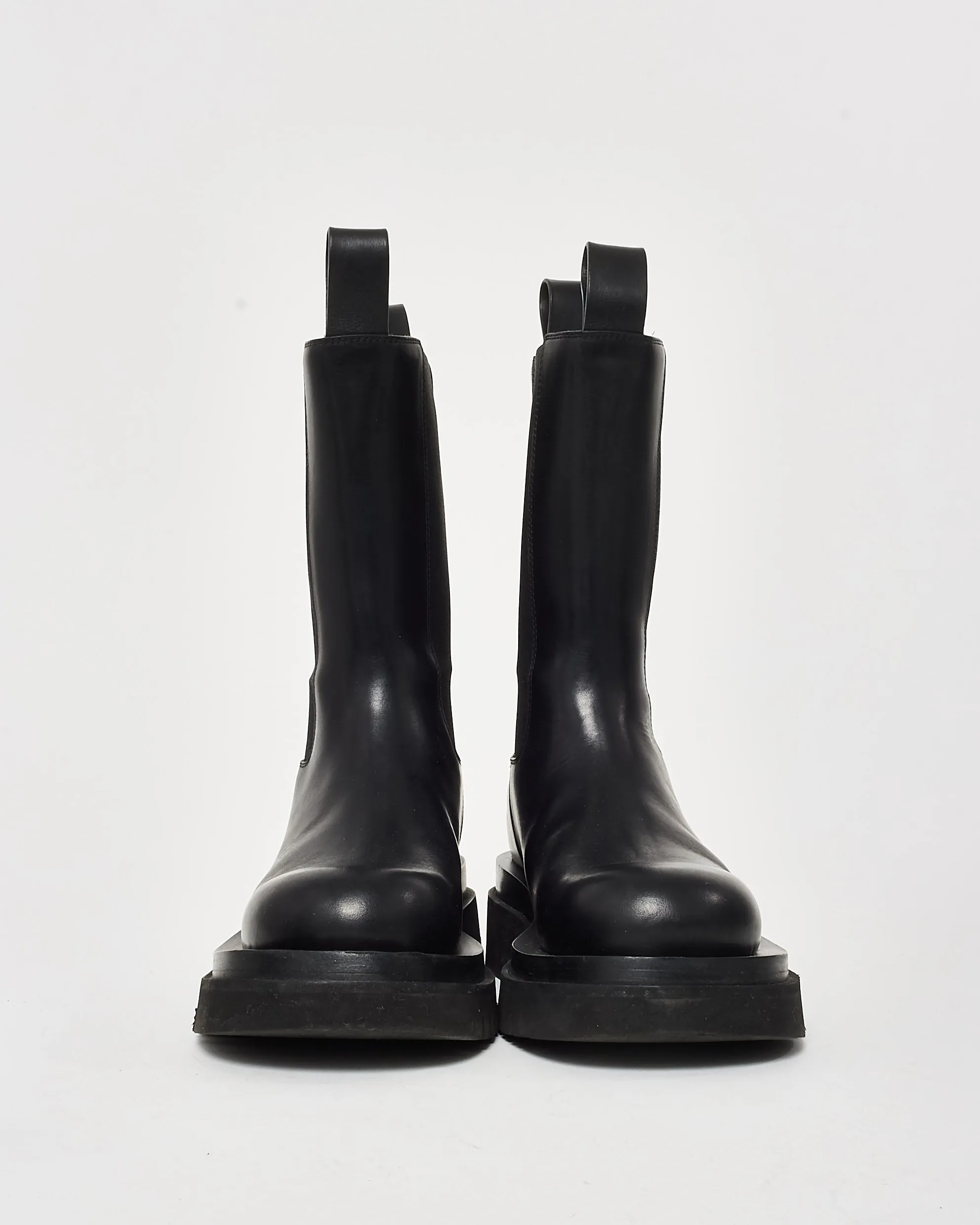 Bottega Veneta Black Leather 'The Lug' Boots - 36