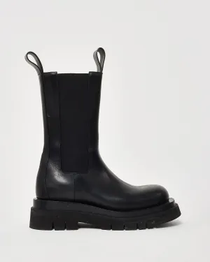 Bottega Veneta Black Leather 'The Lug' Boots - 36