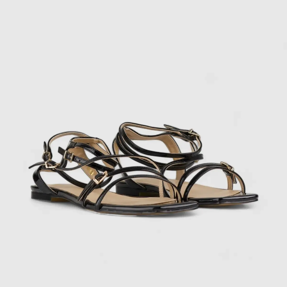 Bulbul Flat Sandal Black Car5004