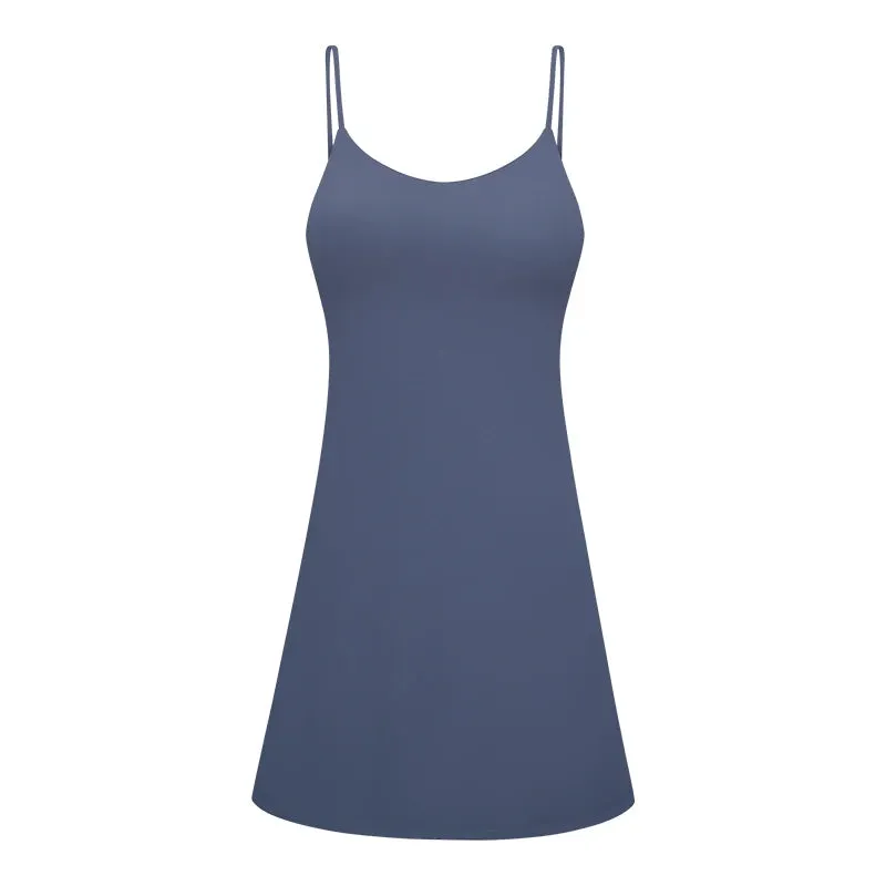 Buttery Soft Sleeveless Tennis Dress for Women - Self-Bra Support