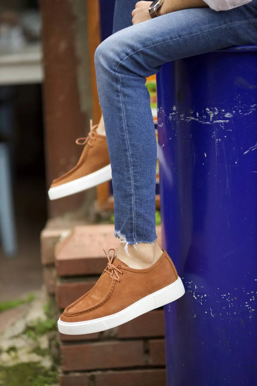 Camel Nubuck Slip-On Casual Shoes