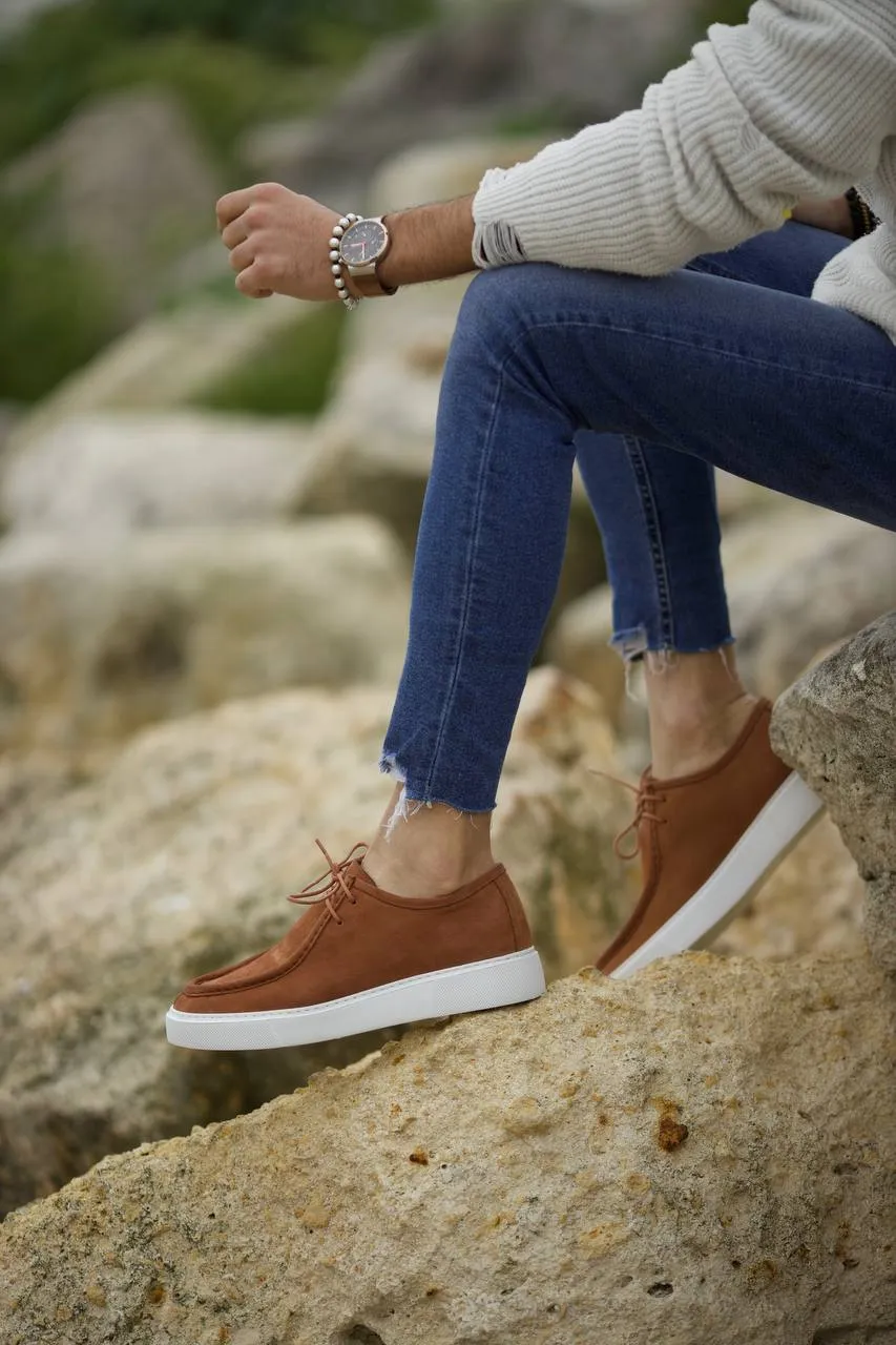 Camel Nubuck Slip-On Casual Shoes