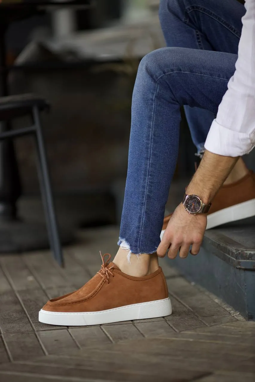 Camel Nubuck Slip-On Casual Shoes