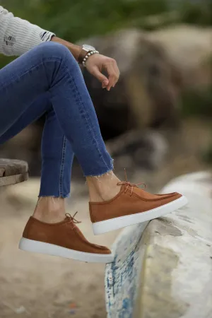 Camel Nubuck Slip-On Casual Shoes