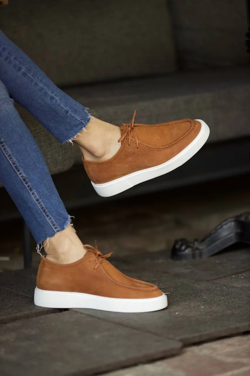 Camel Nubuck Slip-On Casual Shoes