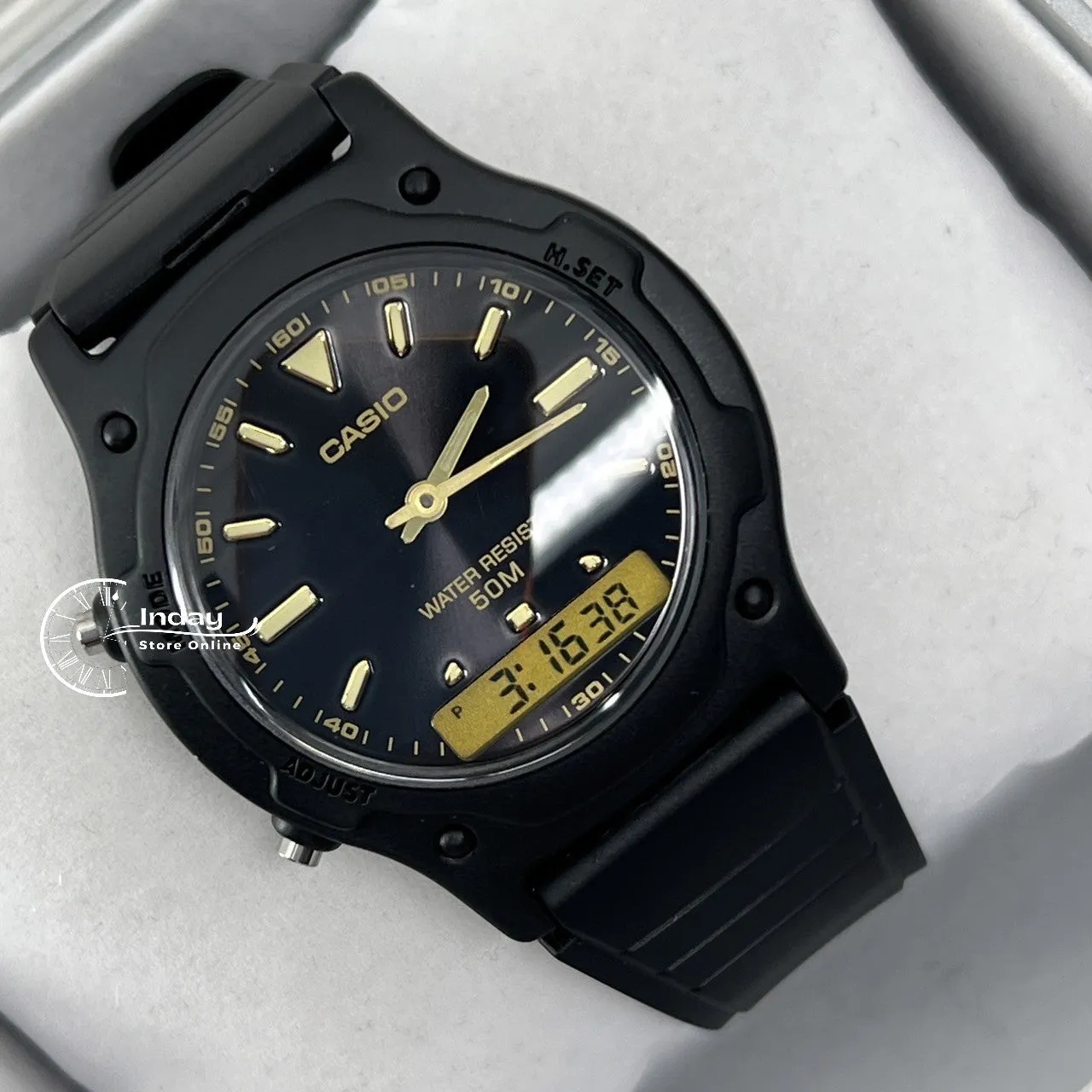 Casio Analog-Digital Men's Watch AW-49HE-1A Resin Band Resin Glass