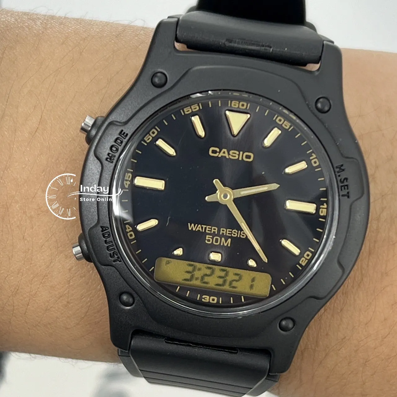 Casio Analog-Digital Men's Watch AW-49HE-1A Resin Band Resin Glass