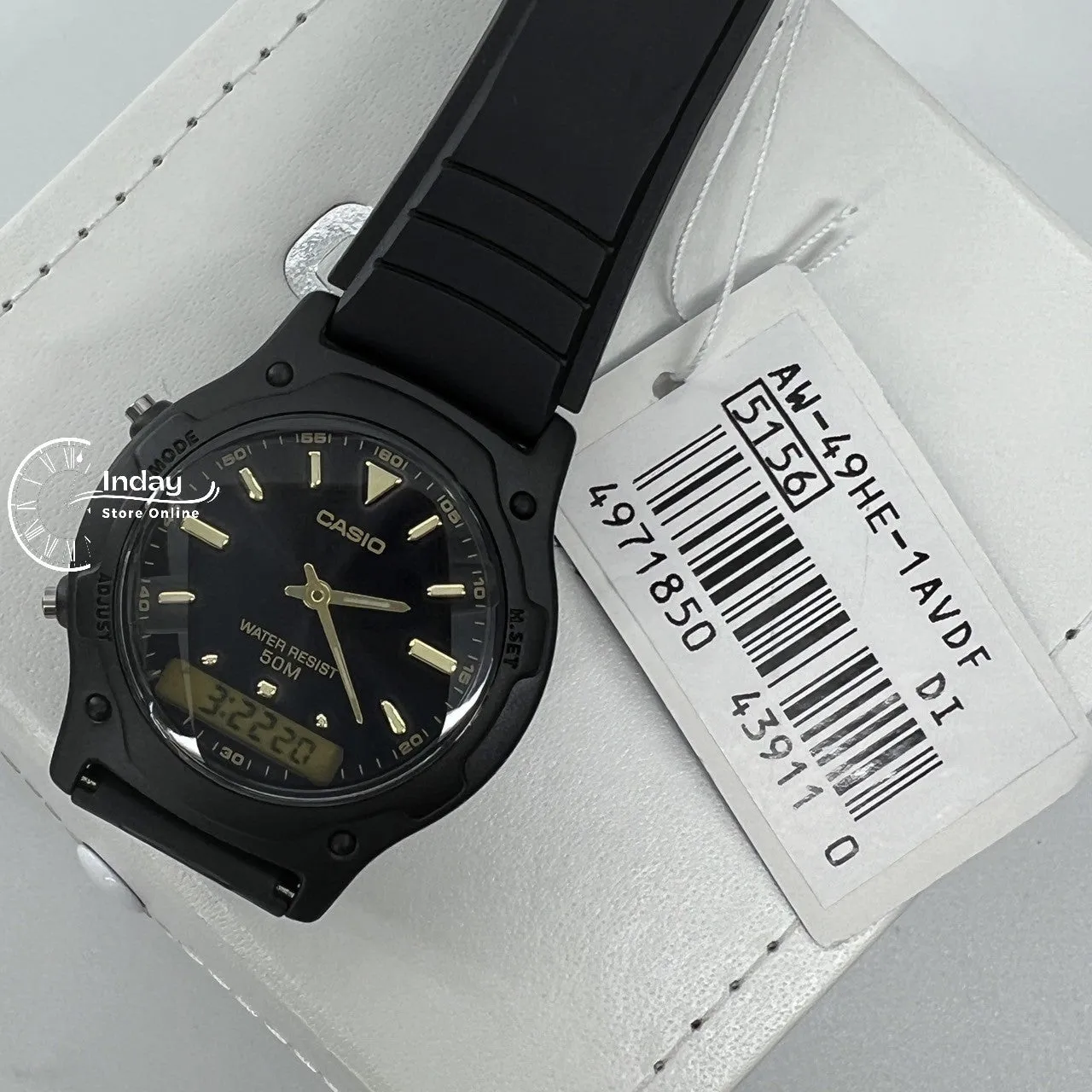 Casio Analog-Digital Men's Watch AW-49HE-1A Resin Band Resin Glass