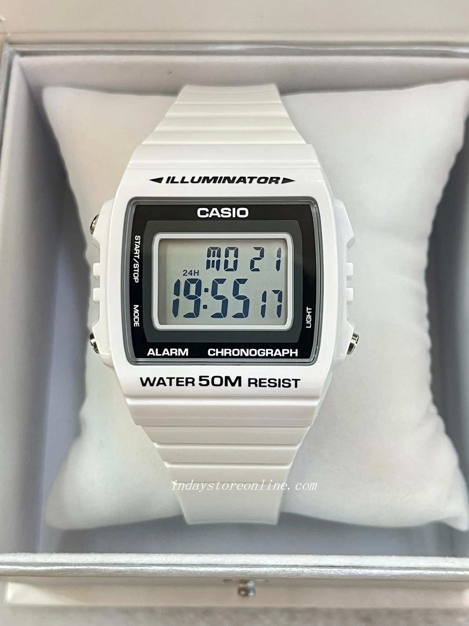 Casio Digital Women's Watch W-215H-7A Digital White Color Resin Band Resin Glass