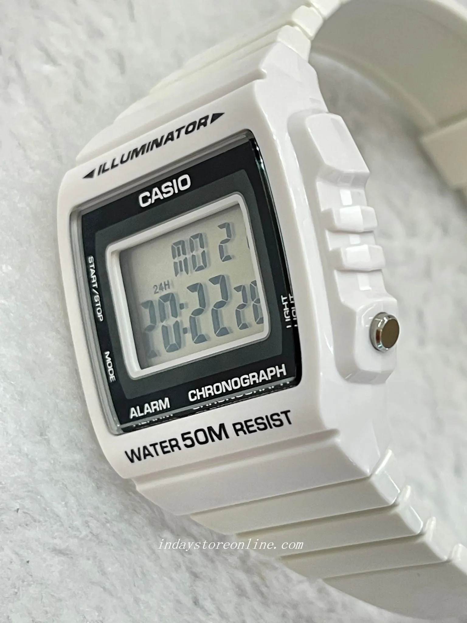 Casio Digital Women's Watch W-215H-7A Digital White Color Resin Band Resin Glass