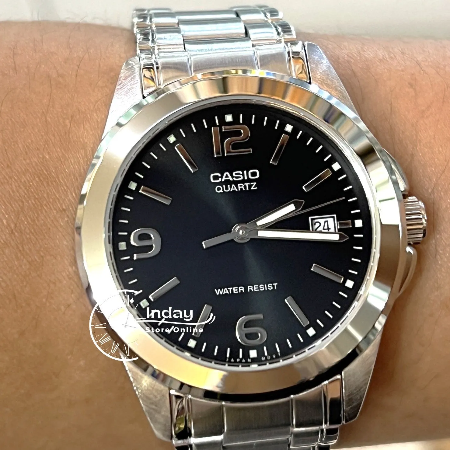 Casio Fashion Men's Watch MTP-1215A-1A Silver Stainless Steel Band Mineral Glass