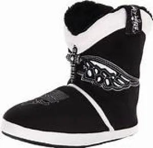 CL5753401-XS-Blk/Wht Slipper Blazin Roxx Wing w/Cross