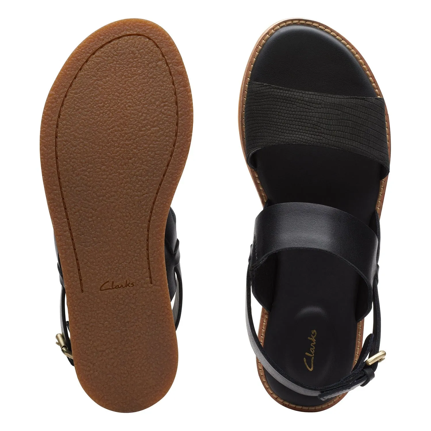 Clarks Karsea Strap - Sandals - Black Combi - 261718744 - D Width (Standard Fit)
