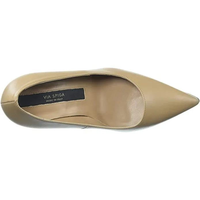 Cloe Pointed-Toe Pumps Khaki