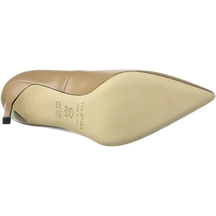 Cloe Pointed-Toe Pumps Khaki