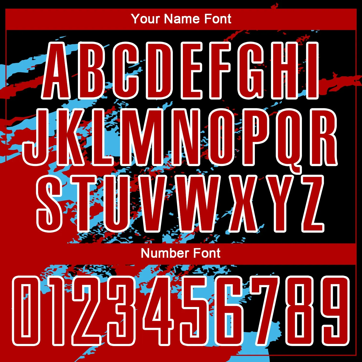 Custom Black Red-Sky Blue Abstract Fragment Art Splash Sublimation Soccer Uniform Jersey