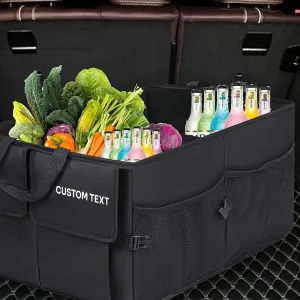 Custom Text For Car Trunk Organizer, Compatible with All Cars, Foldable Car Trunk Storage Box, Storage Bag, Waterproof, Dust-proof, Stain-Resistant IN12997