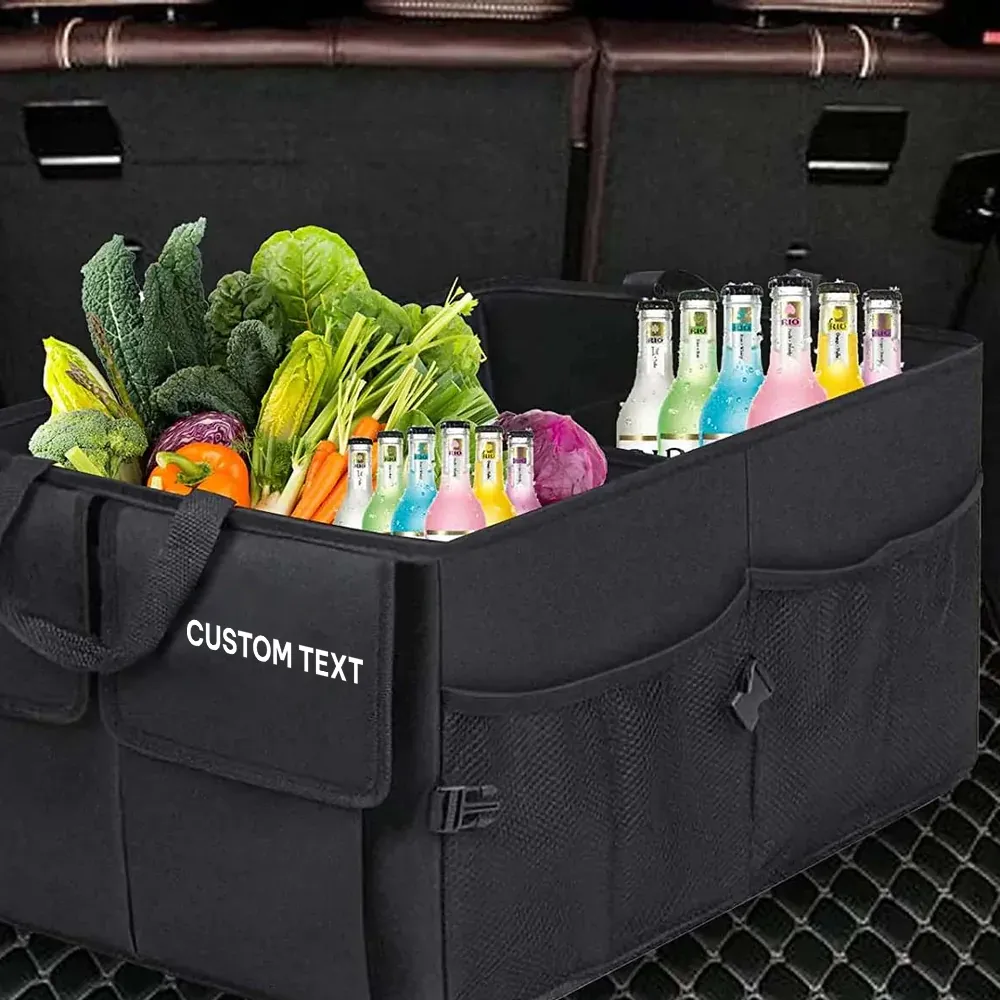 Custom Text For Car Trunk Organizer, Compatible with All Cars, Foldable Car Trunk Storage Box, Storage Bag, Waterproof, Dust-proof, Stain-Resistant TS12997