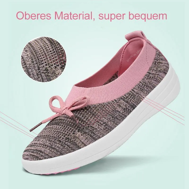 Damen Atmungsaktive Mesh Flach Schuhe