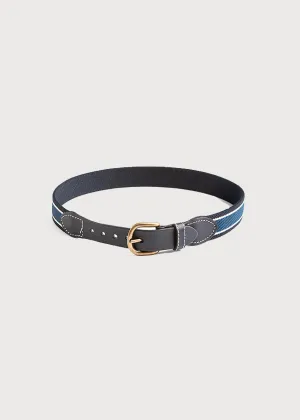 Dark Blue Striped Belt