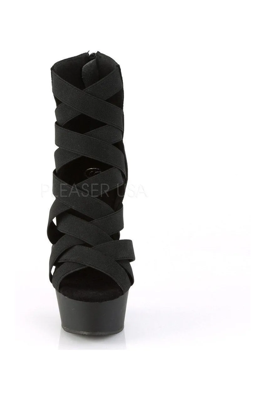 DELIGHT-600-24 Platform Sandal  | Black Elastic