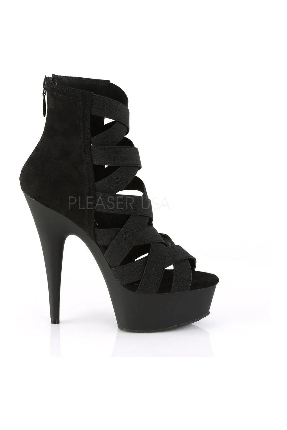 DELIGHT-600-24 Platform Sandal  | Black Elastic