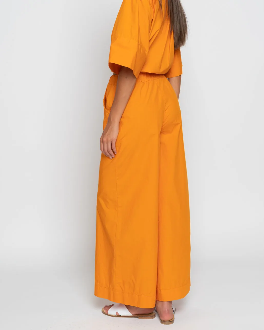 Drawstring Elastic Wide Leg Pant