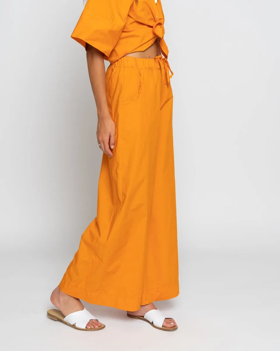Drawstring Elastic Wide Leg Pant
