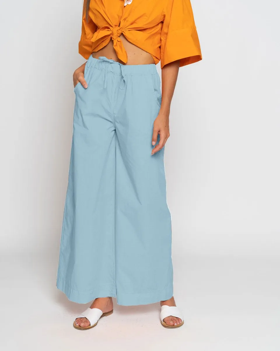 Drawstring Elastic Wide Leg Pant