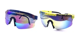 DreamWeaversInc 2 Pairs of Lightweight Polarized UV Protection Sunglasses - UV400 Protection Polarized Sports Eyewear for Men Women with Blue and Yellow Lens – Baseball, Cycling, Fishing Glasses