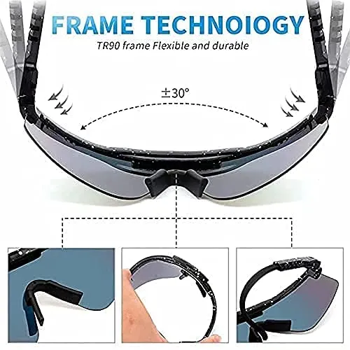 DreamWeaversInc 2 Pairs of Lightweight Polarized UV Protection Sunglasses - UV400 Protection Polarized Sports Eyewear for Men Women with Blue and Yellow Lens – Baseball, Cycling, Fishing Glasses