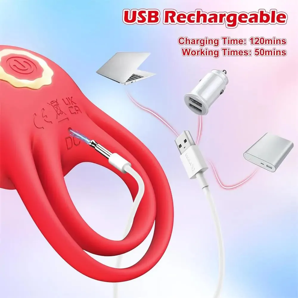 Dual Loop Rose Cock Ring Couples Vibrator with 10 Vibrations #Real Couples #Doggystyle #Erection