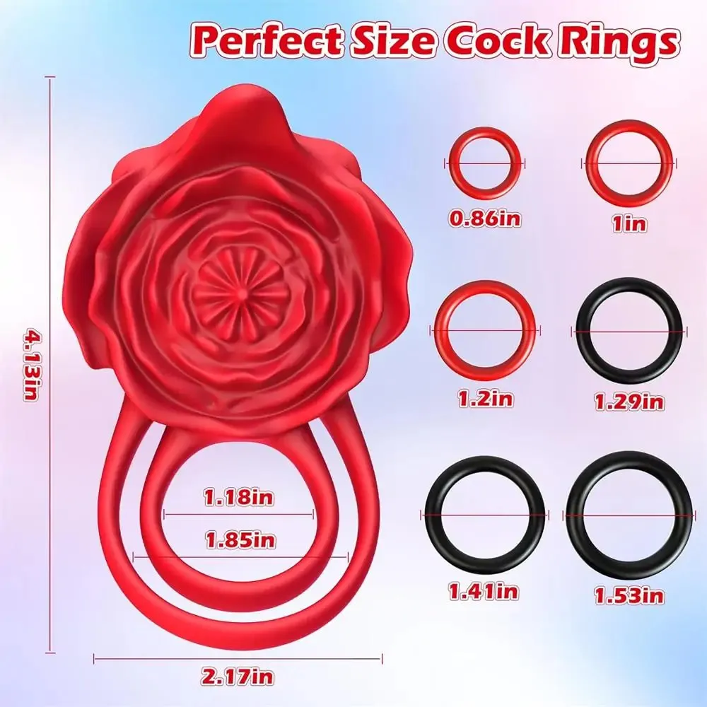 Dual Loop Rose Cock Ring Couples Vibrator with 10 Vibrations #Real Couples #Doggystyle #Erection