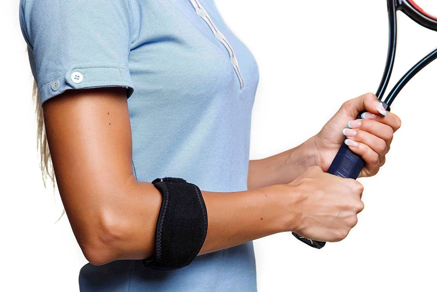 Elbow Brace - Compression Band w/ Adjustable Strap ~ for Tennis & Golf Elbow