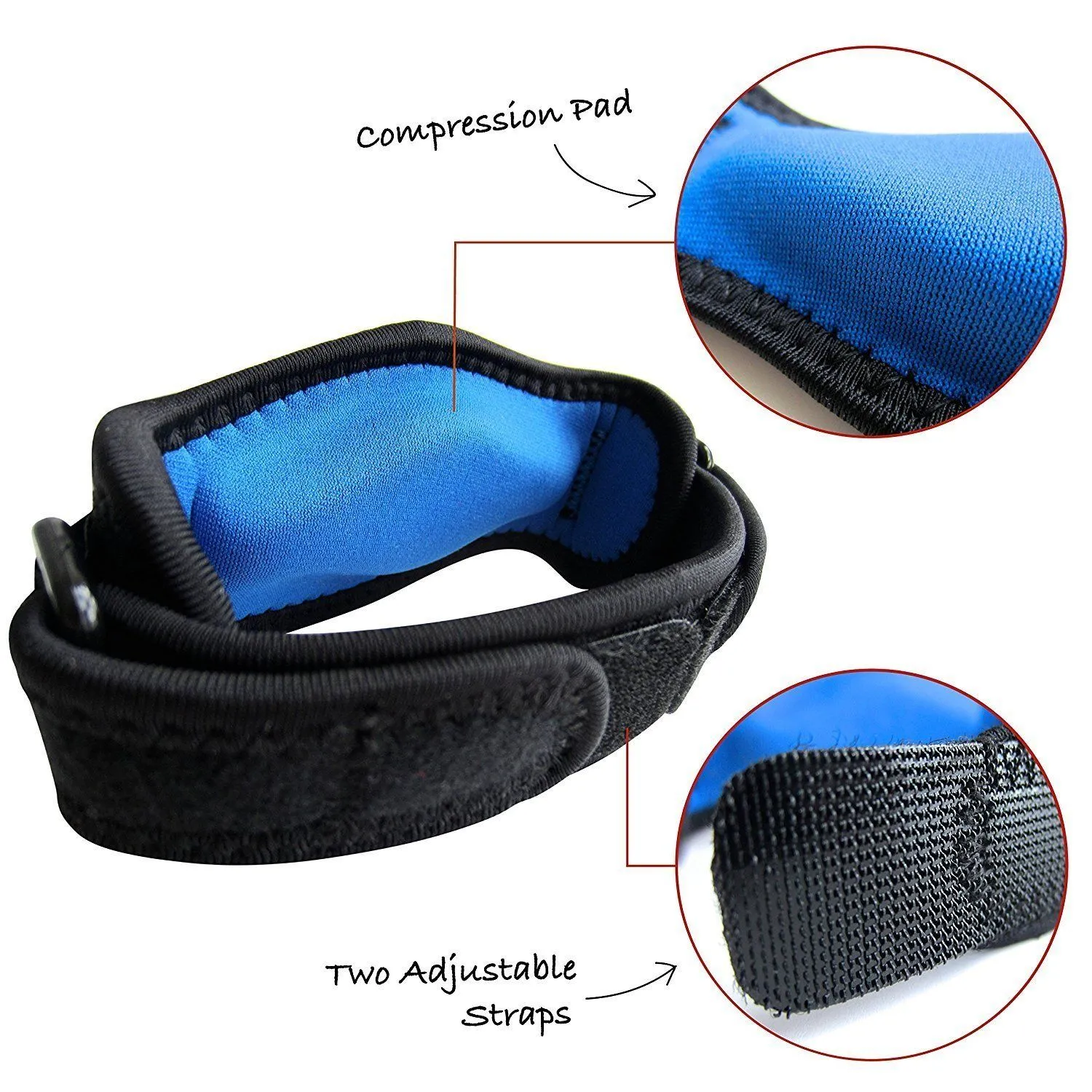 Elbow Brace - Compression Band w/ Adjustable Strap ~ for Tennis & Golf Elbow