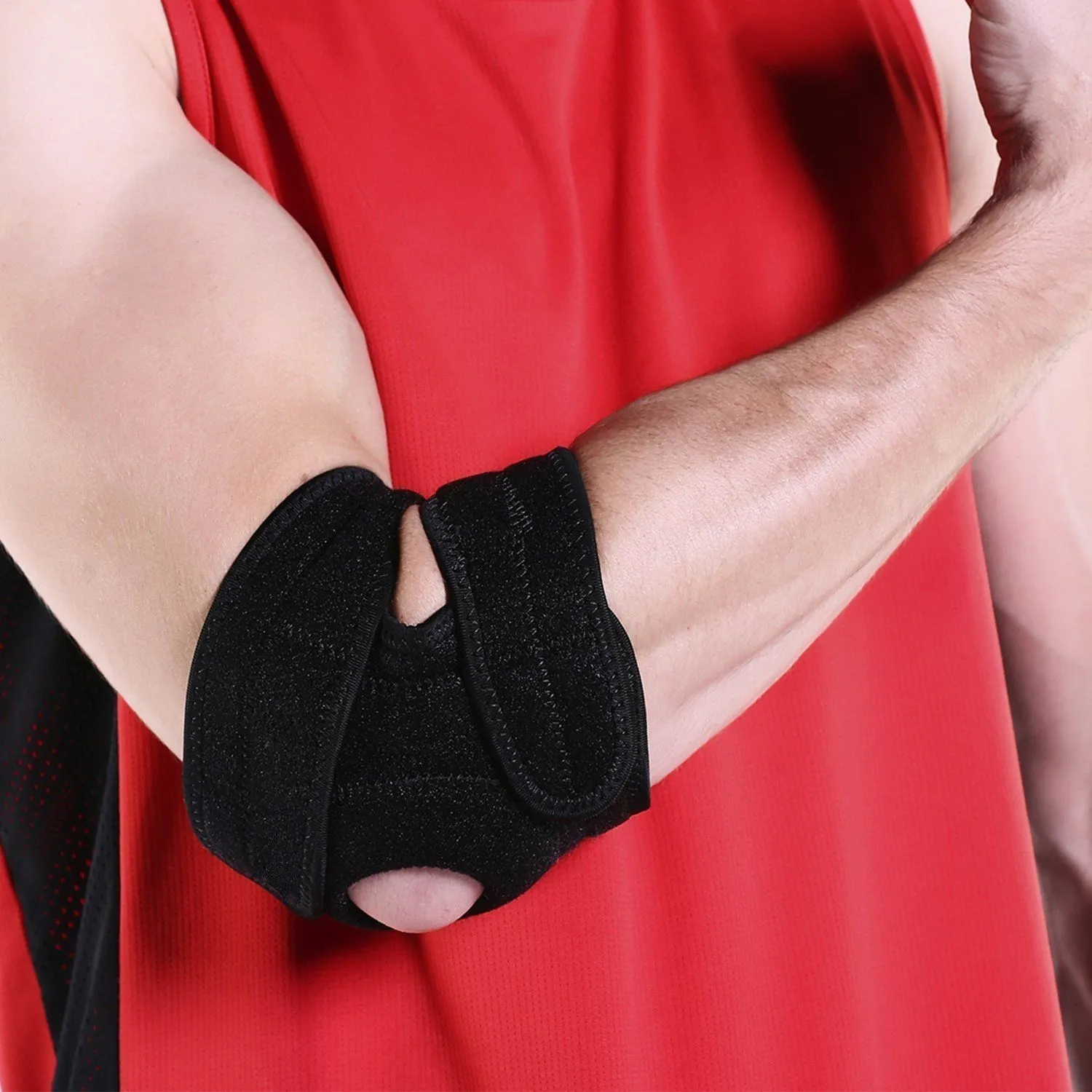 Elbow Brace Support with Adjustable Stabilizer Straps