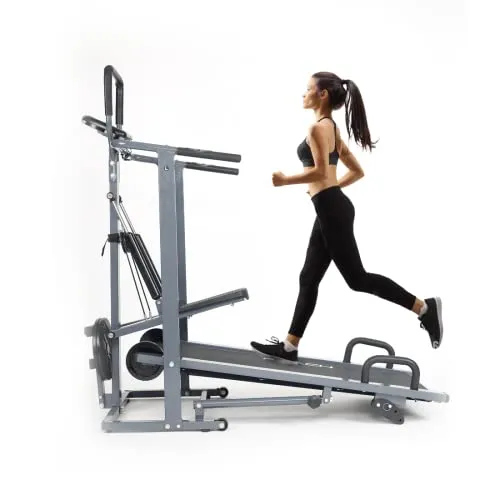 ELEV8 by Reach T-100 Manual Treadmill for Home Gym | 4 in 1 (Jogger, Twister, Stepper & Push-up bar) Foldable Treadmill | 3 Level Manual Incline | for Full Body Workouts | Max Weight 120 Kgs
